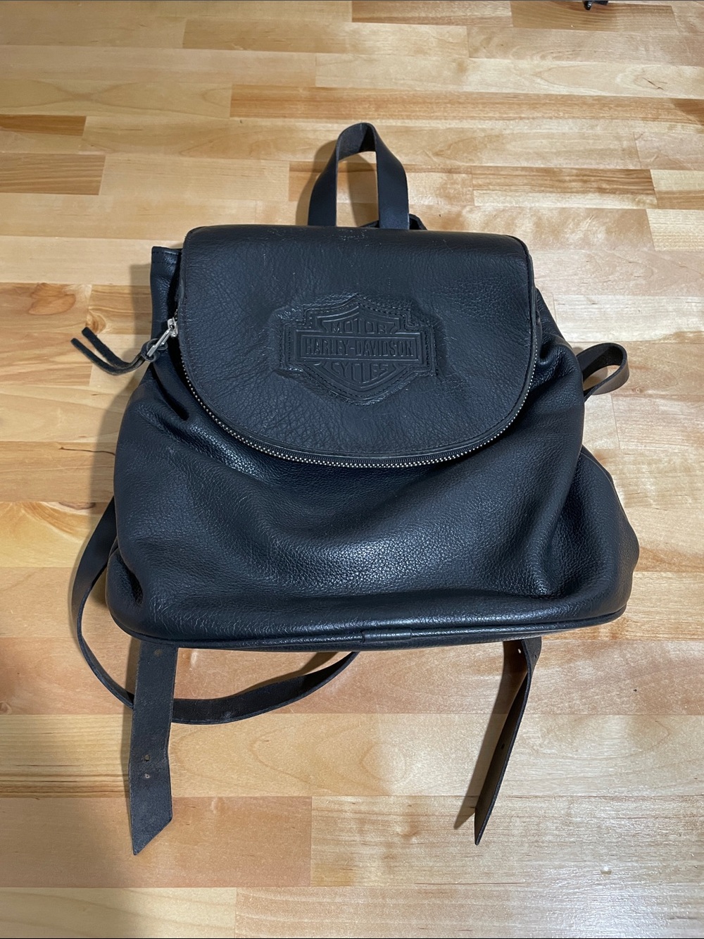 Vintage leather Harley Davidson backpack